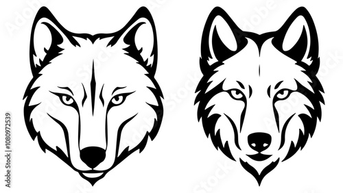 wolf head vector illustration simple shape