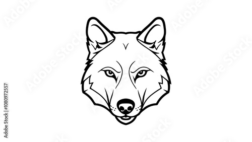 wolf head vector abstract outline illustration