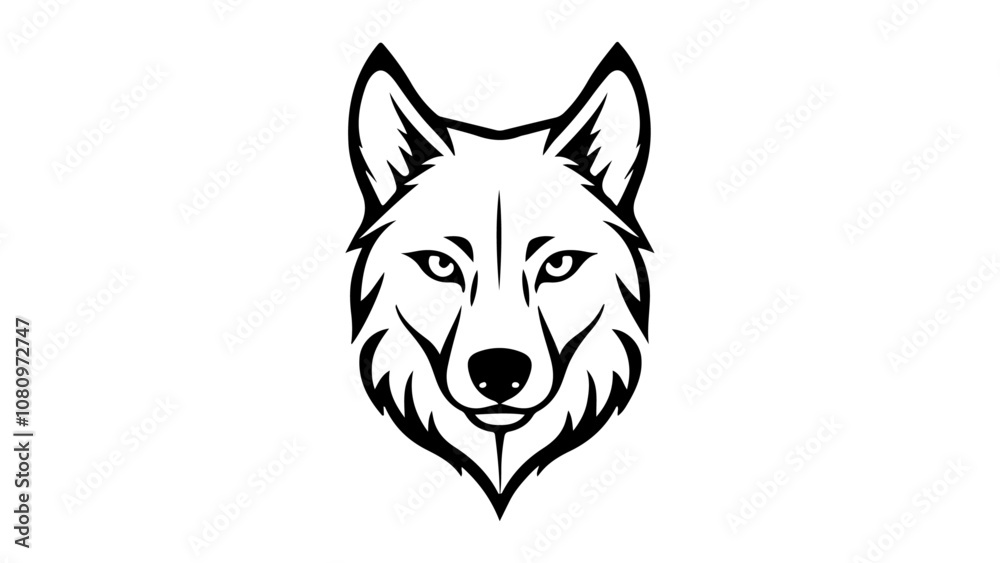 beautiful simple shape of a wolf head in vector beautiful simple shape of a wolf head in vector