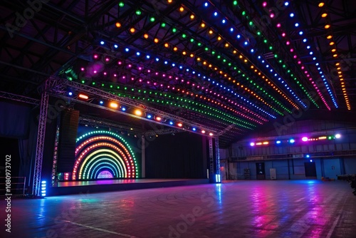 Colorful lights pulse and throb like the rhythmic beat of an invisible drum, vibrations, beat, rhythm, tempo, dynamic