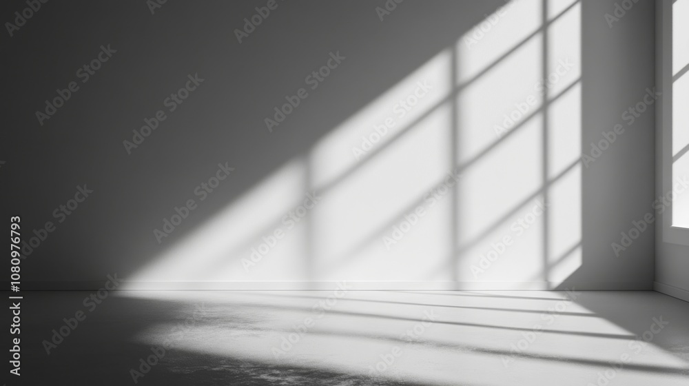Fototapeta premium Sunlight Streaming Through a Window in a Minimalist Room