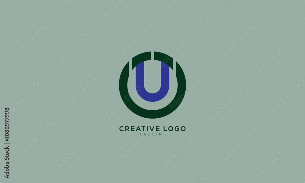 Obraz premium OU UO Abstract initial monogram letter alphabet logo design