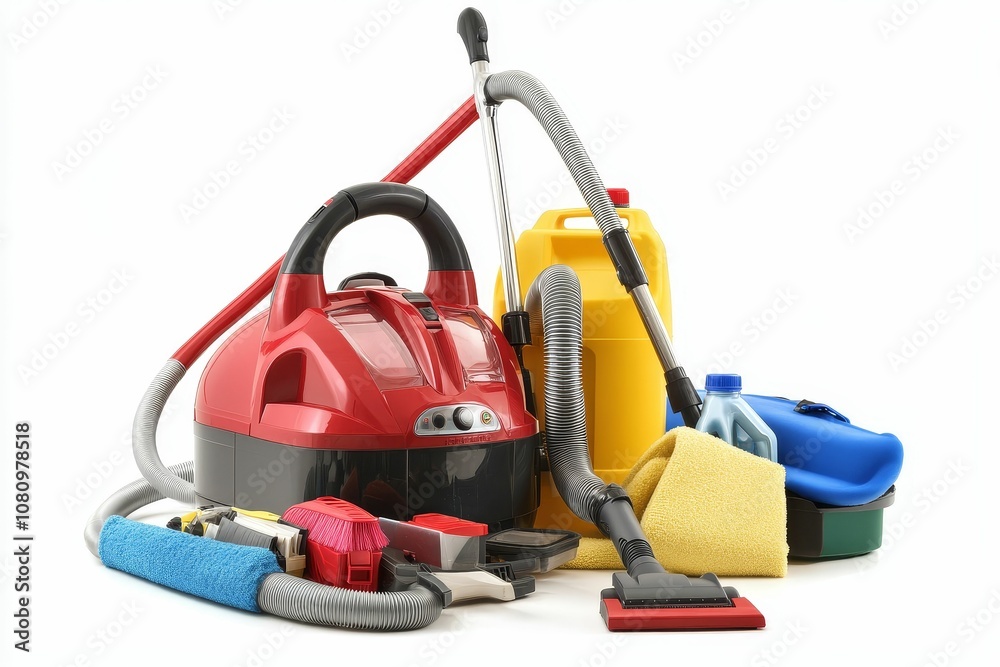 Cleaning supplies and equipment. Cleaning supplies and equipment.