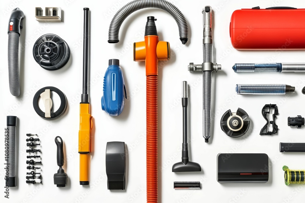 Fototapeta premium Vacuum cleaner parts and accessories.
