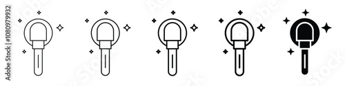 Set 5 polisher icons 1 unexpanded vector 1 silhouette, Polisher machine, polishing machine vector icon in outline style, part of power tools icons collection