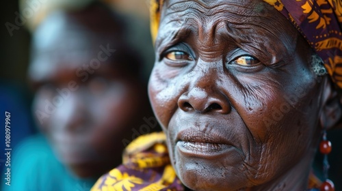 A woman sharing her story with tears in her eyes as others listen attentively.