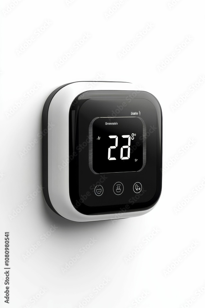 Digital thermostat with a temperature of 22 degrees. Digital thermostat with a temperature of 22 degrees.
