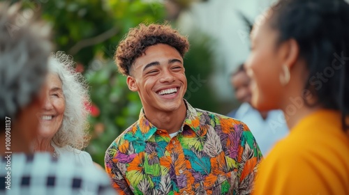 The Young Man Smiling Joyfully