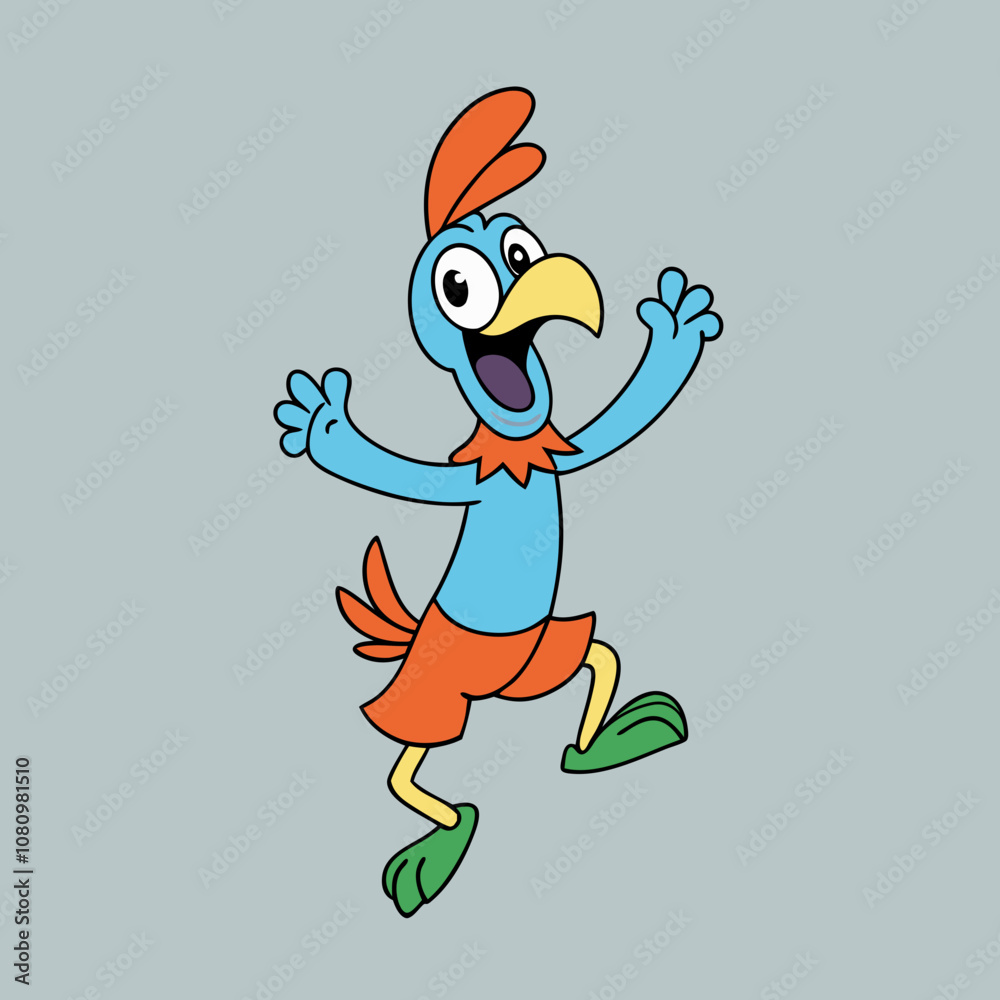Parrot Dancing cartoon vector Parrot Dancing cartoon vector