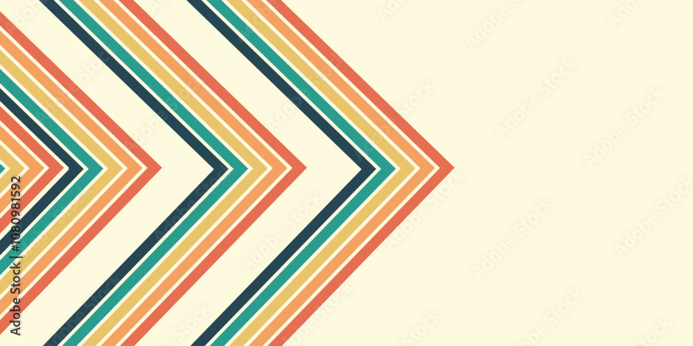 Retrofuturism poster design in trendy retro line style. Modern art poster retro vintage style 70s stripes background template lines shapes vector design. Retrofuturism poster design in trendy retro line style. Modern art poster retro vintage style 70s stripes background template lines shapes vector design.