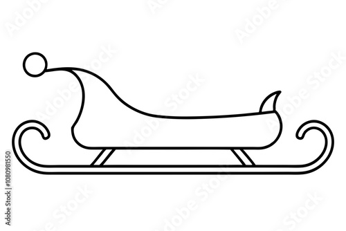 Wallpaper Mural Sled line art vector illustration Torontodigital.ca