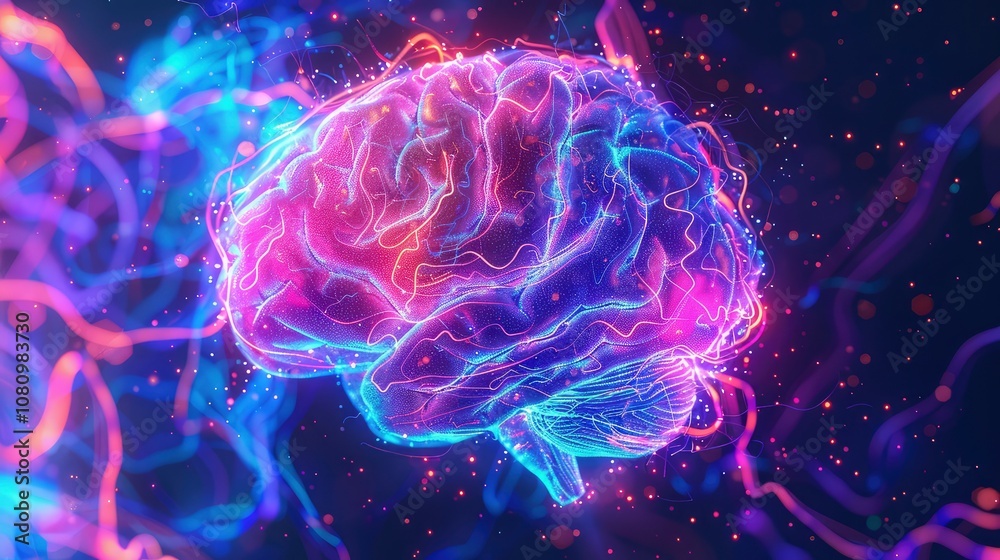 Fototapeta premium Artificial Intelligence brain and modern technology background