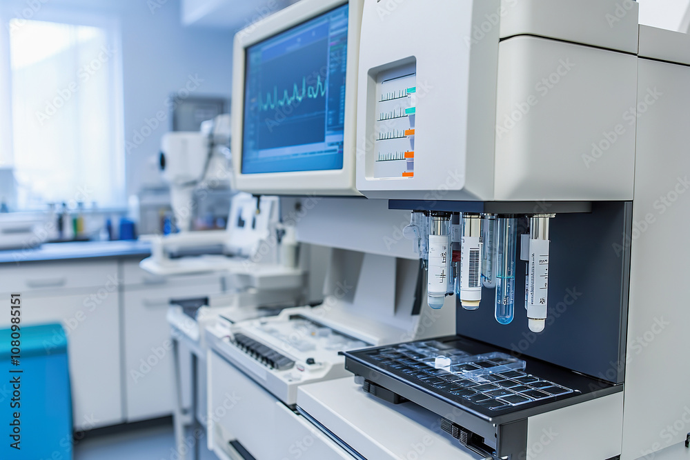 Modern medical laboratory equipped with advanced analytical tools and technology for research Modern medical laboratory equipped with advanced analytical tools and technology for research