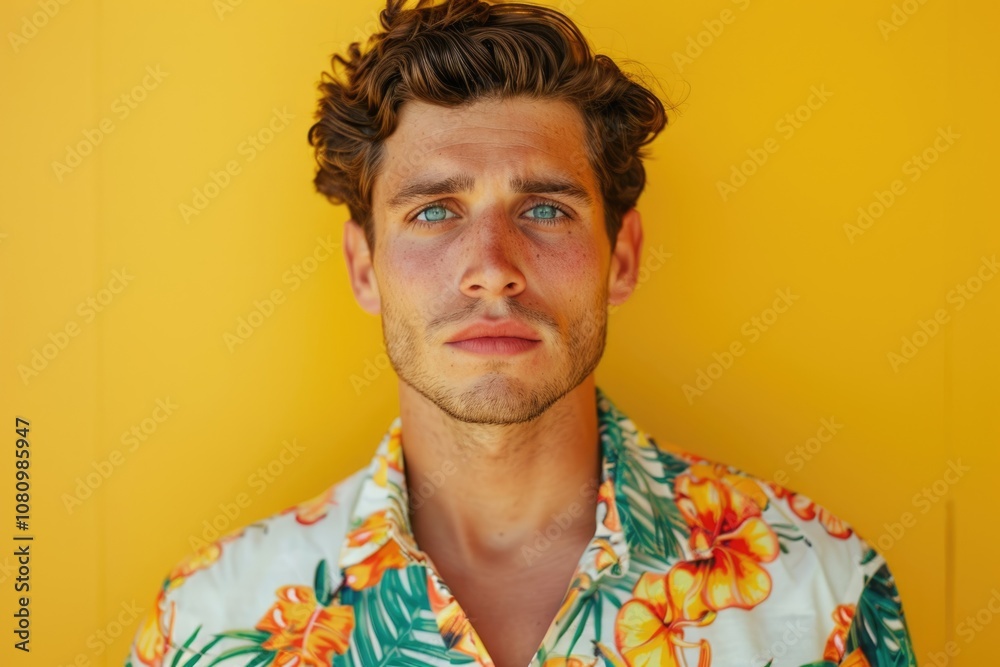 man wearing fashionable floral shirt man wearing fashionable floral shirt
