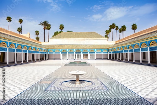 Bild auf Leinwand Bel palais de Bahia, Marrakech, Maroc