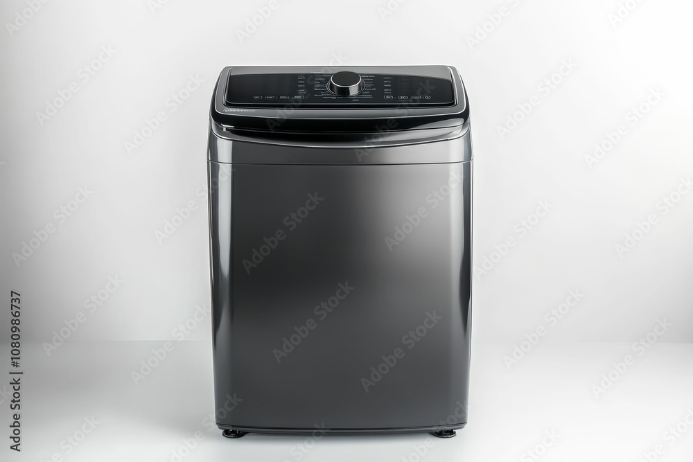 Black washing machine isolated on white background. Black washing machine isolated on white background.
