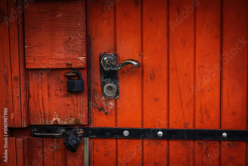 old wooden door with lock