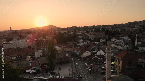 View of the historic center of Sarajevo, Bosnia and Herzegovina