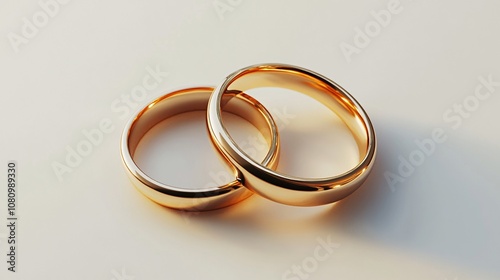 Wedding ring isolated on white. Vector golden ring