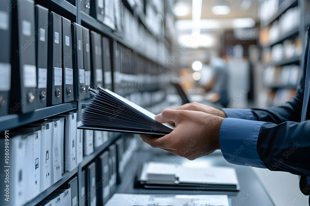 Naklejka premium Digital Document Management System with File Storage & Database