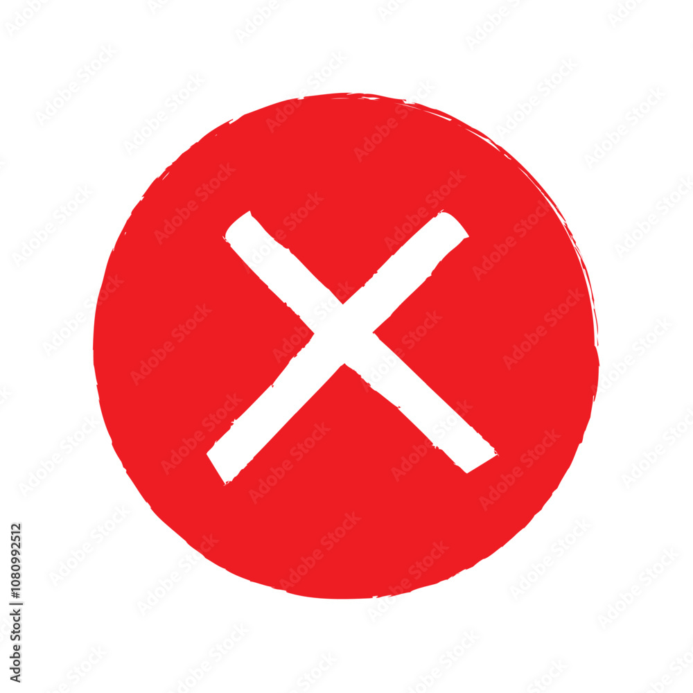 X mark png icon sticker, flat graphic on white background
