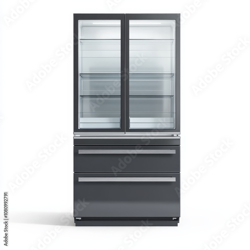 Wallpaper Mural Stainless steel refrigerator with glass doors. Torontodigital.ca