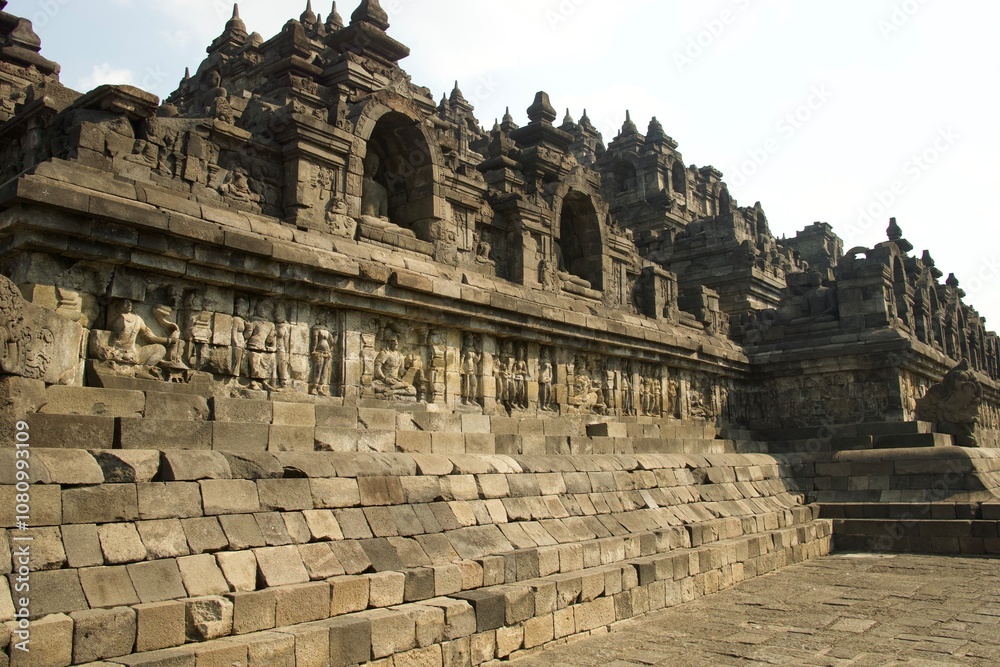 Fototapeta premium Borobudur Tempio Indonesiano, Java centrale