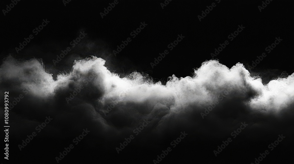 White Clouds Against a Black Background