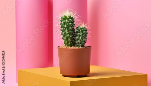 Indoor plant design featuring cacti for a vibrant touch photo