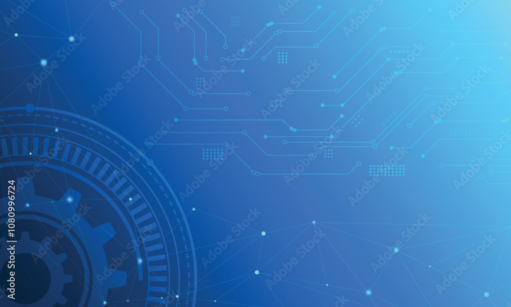 Obraz premium Blue gradient abstract digital technology background