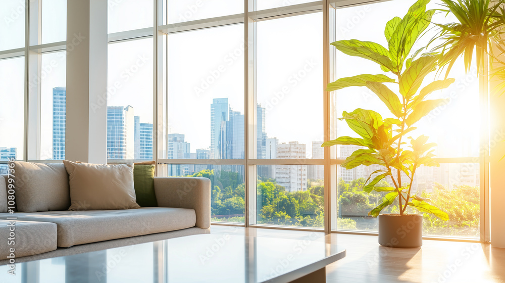 Luxurious Urban Apartment With Panoramic City Views and Abundant Natural Light in a Spacious Modern Setting