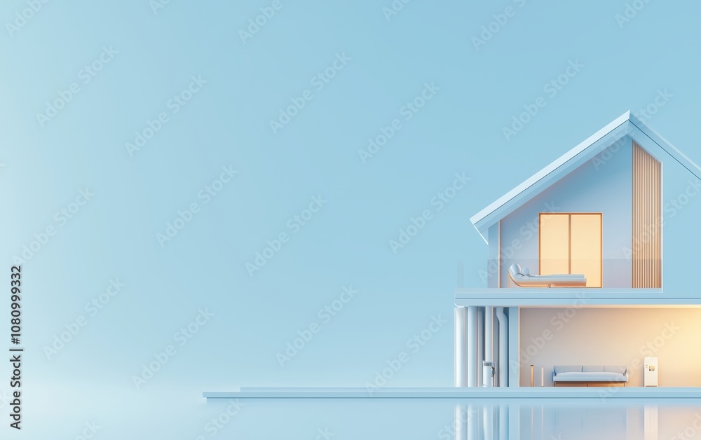 Cross-section of a house highlighting integrated piping, heating, and cooling systems with modern design and eco-friendly features Cross-section of a house highlighting integrated piping, heating, and cooling systems with modern design and eco-friendly features