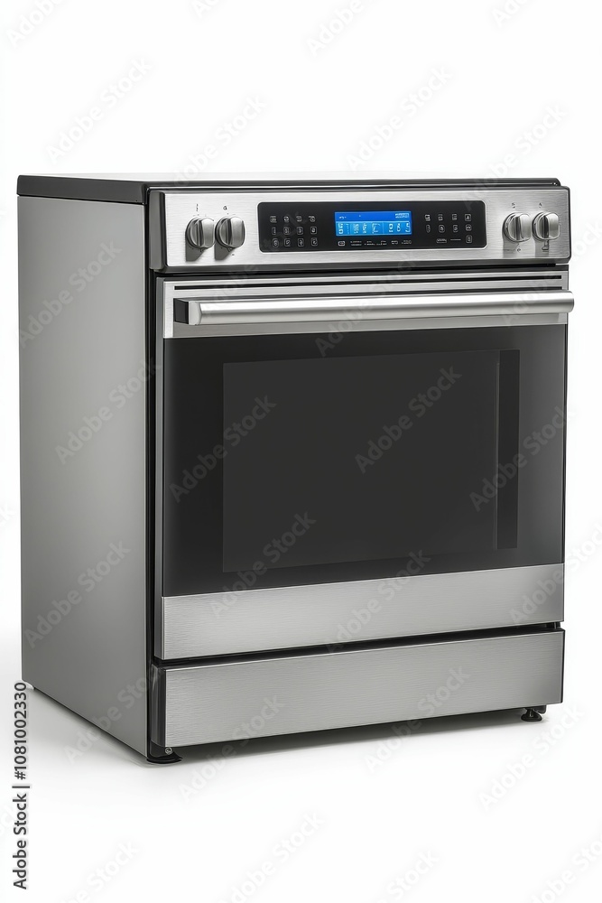 Stainless steel oven with digital display. Stainless steel oven with digital display.