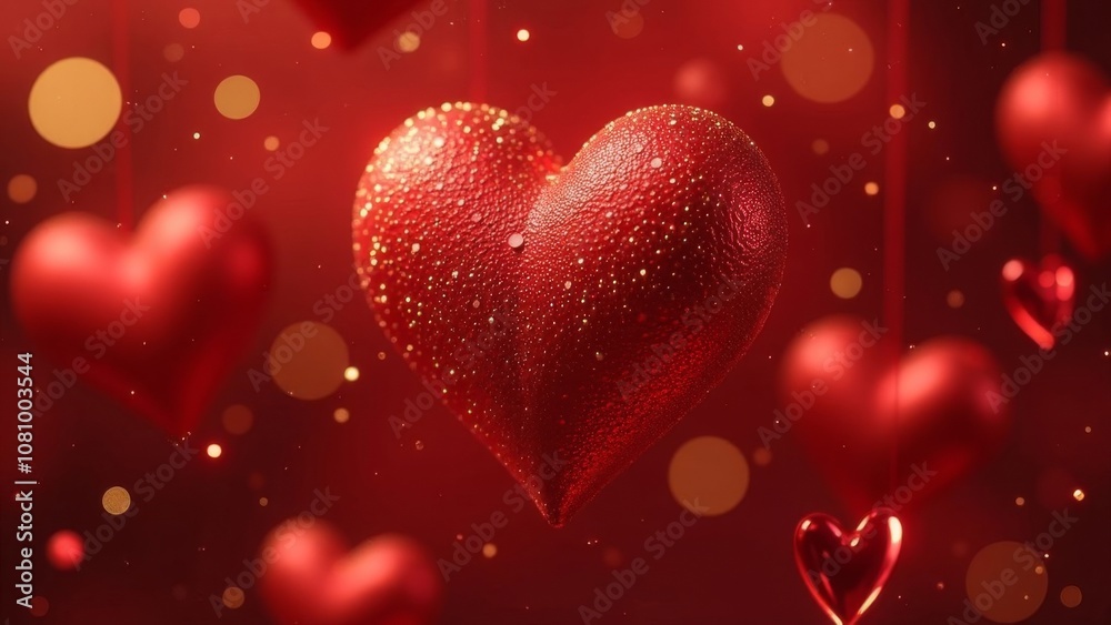 Balloon heart. Set of shiny red balloons Balloon heart. Set of shiny red balloons