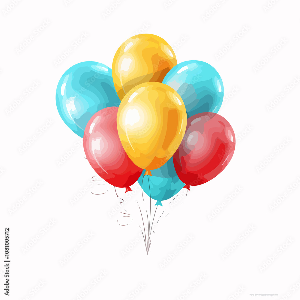 Floating Balloons Vector Illustration for Creative Design Projects Floating Balloons Vector Illustration for Creative Design Projects