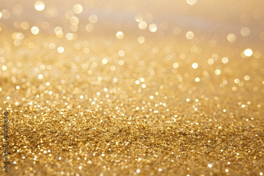 Glittery gold background with random gold glitter particles, glitter bomb, luxurious atmosphere, festive decoration, shimmering effect Glittery gold background with random gold glitter particles, glitter bomb, luxurious atmosphere, festive decoration, shimmering effect