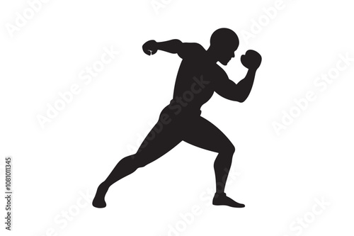 Boxing silhouette vector bundle illustration, Boxing silhouette 