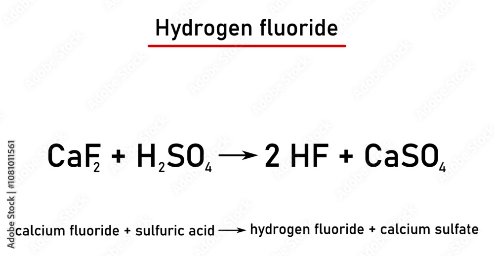 Chemical reaction - formation of hydrogen fluoride from a halide with sulfuric acid Chemical reaction - formation of hydrogen fluoride from a halide with sulfuric acid