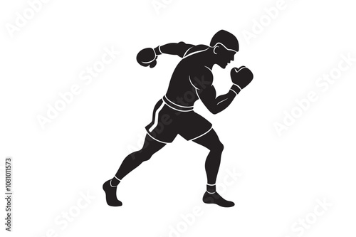 Boxing silhouette vector bundle illustration, Boxing silhouette 