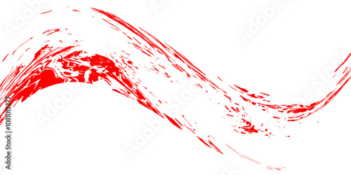 splash grunge red color wavey brush painting design elements color stain white texture banner background.