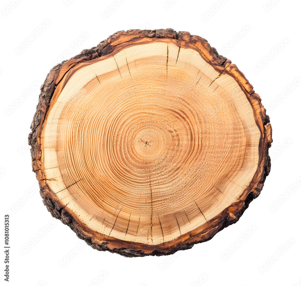 sliced tree top view isolated on white background sliced tree top view isolated on white background