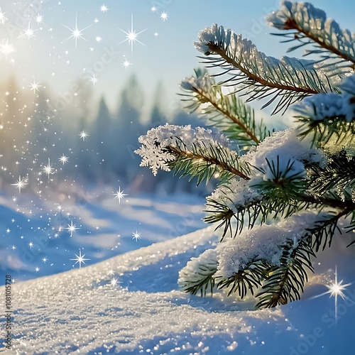 snow covered fir tree