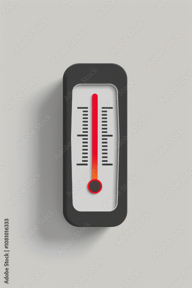 A Simple Red Thermometer Illustration. A Simple Red Thermometer Illustration.