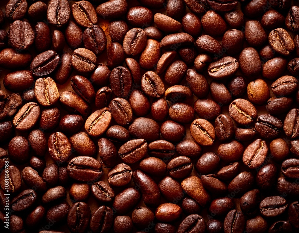 Fototapeta premium Roasted coffee beans as background 