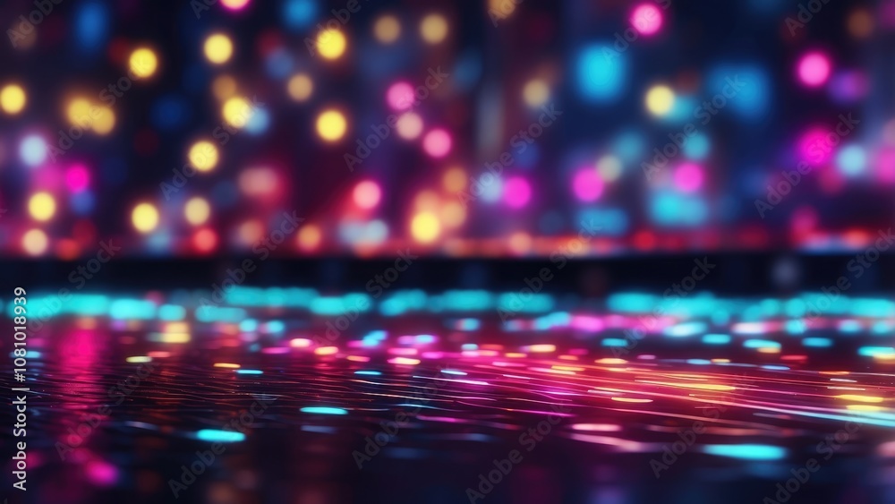 Neon lighting pattern with bokeh effect. AI-generated image via rawpixel Neon lighting pattern with bokeh effect. AI-generated image via rawpixel