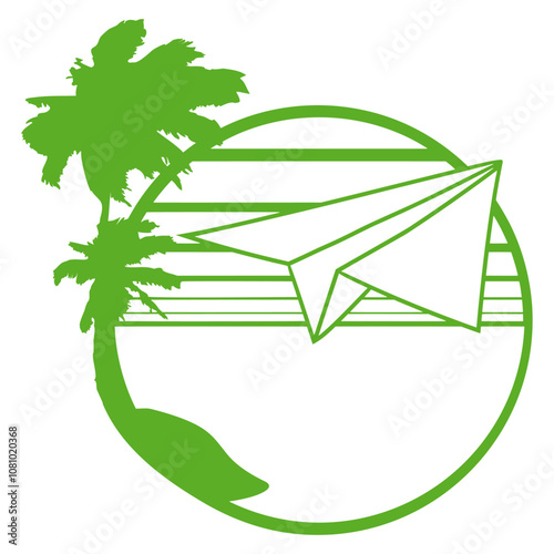 Made by Hand Paper Airplane Flying Travel Cool Fun Cool Vacation South Seas Tropical Warm Weather Caribbean Nature Lover Summer Holiday Life Isolated T-Shirt Poster Sticker Print Illustration Design