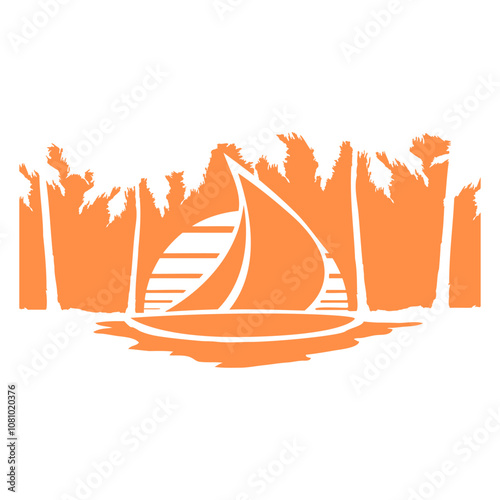 Ship Sun Striped Sailor Captain Water Boat Cruise Fun Vacation South Seas Tropical Warm Weather Caribbean Nature Lover Summer Holiday Life Isolated T-Shirt Poster Sticker Print Illustration Design