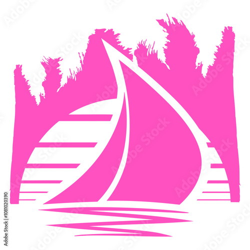 Ship Sun Striped Sailor Captain Water Boat Cruise Fun Vacation South Seas Tropical Warm Weather Caribbean Nature Lover Summer Holiday Life Isolated T-Shirt Poster Sticker Print Illustration Design