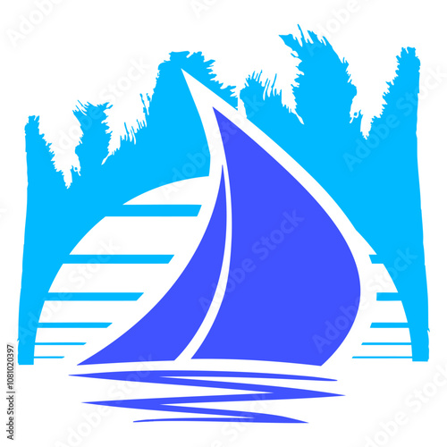 Ship Sun Striped Sailor Captain Water Boat Cruise Fun Vacation South Seas Tropical Warm Weather Caribbean Nature Lover Summer Holiday Life Isolated T-Shirt Poster Sticker Print Illustration Design