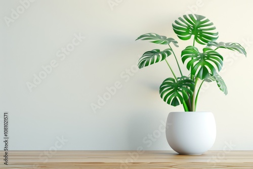 monstera leaves summer minimal background